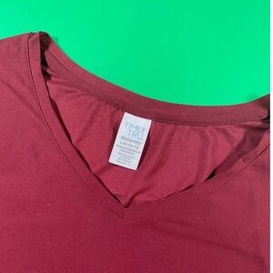 Time and Tru Burgundy Maternity‎ V Neck T Shirt Top Size L/G (12-14)